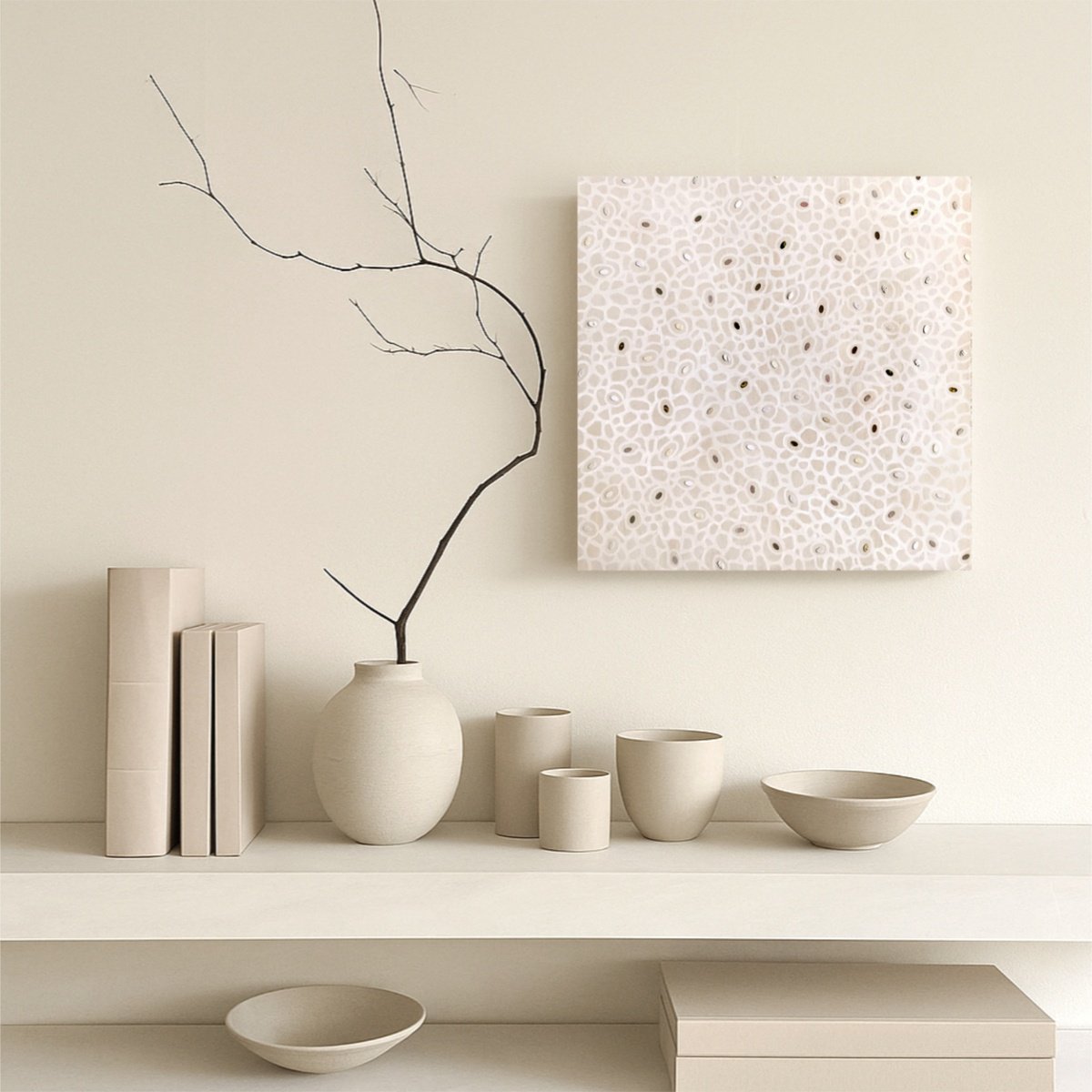 Organic Abstract Collage By Jennifer Bell, 16 X 16, Variegated No14, Original Artwork