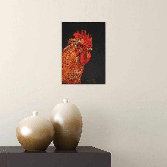 Rooster IX - Pet portrait /  ORIGINAL PAINTING