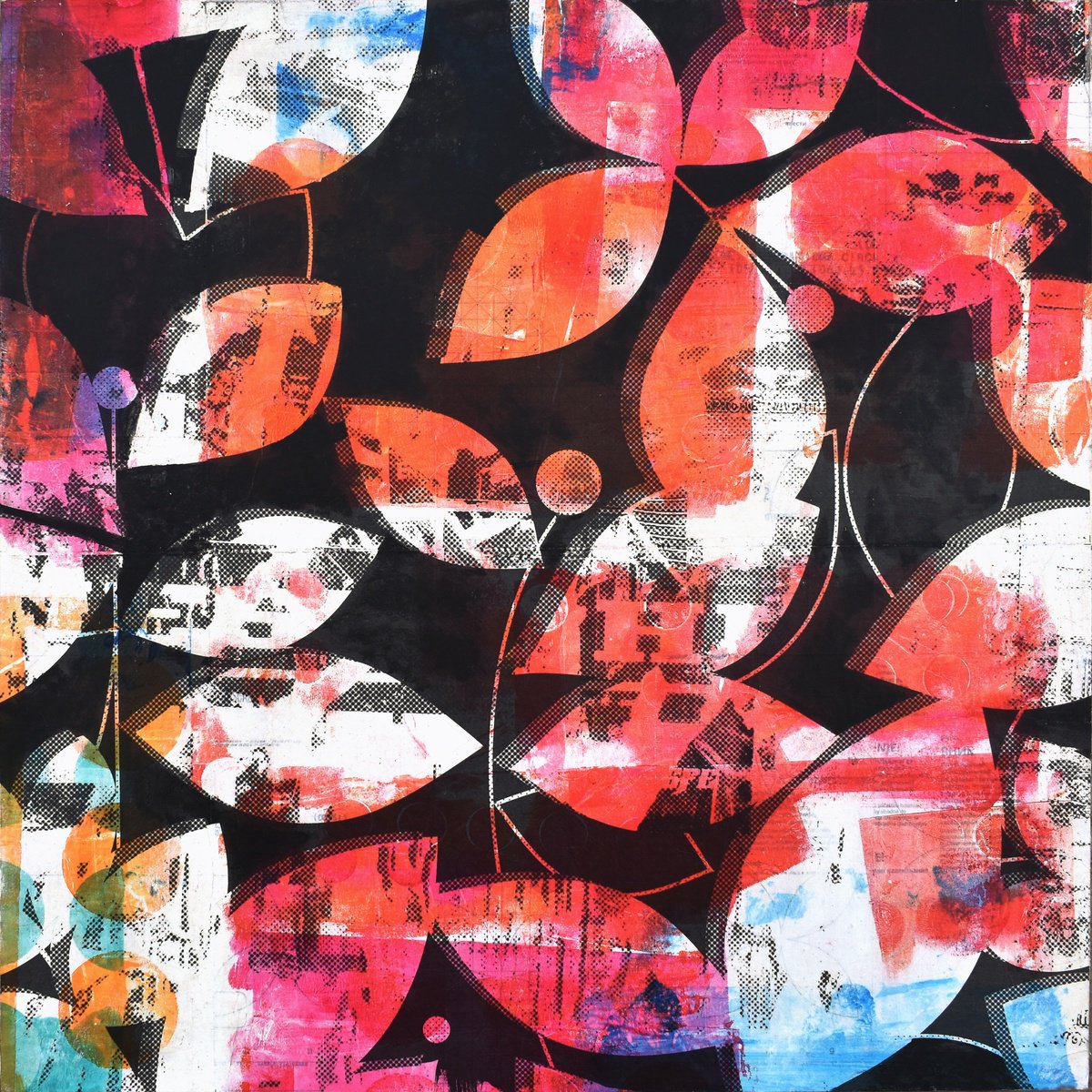 Botanical Collage By Manel Villalonga, 20 X 20", 254 Spring Pattern, Original Artwork