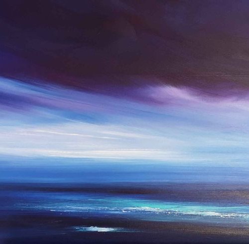 Moonlight Tranquillity - Panoramic Seascape by Mel Graham