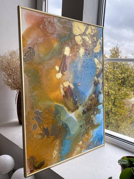 Autumn Gold Abstract Painting