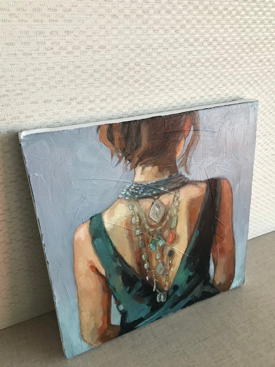 Woman from back  22x22cm