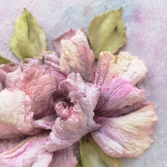 Impasto painting, 3D floral art "Rose"
