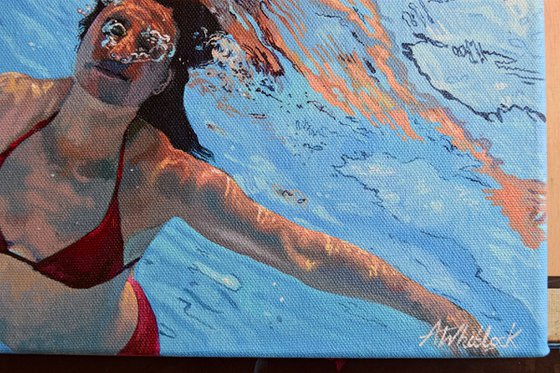 Underneath XXXVI - Miniature swimming painting