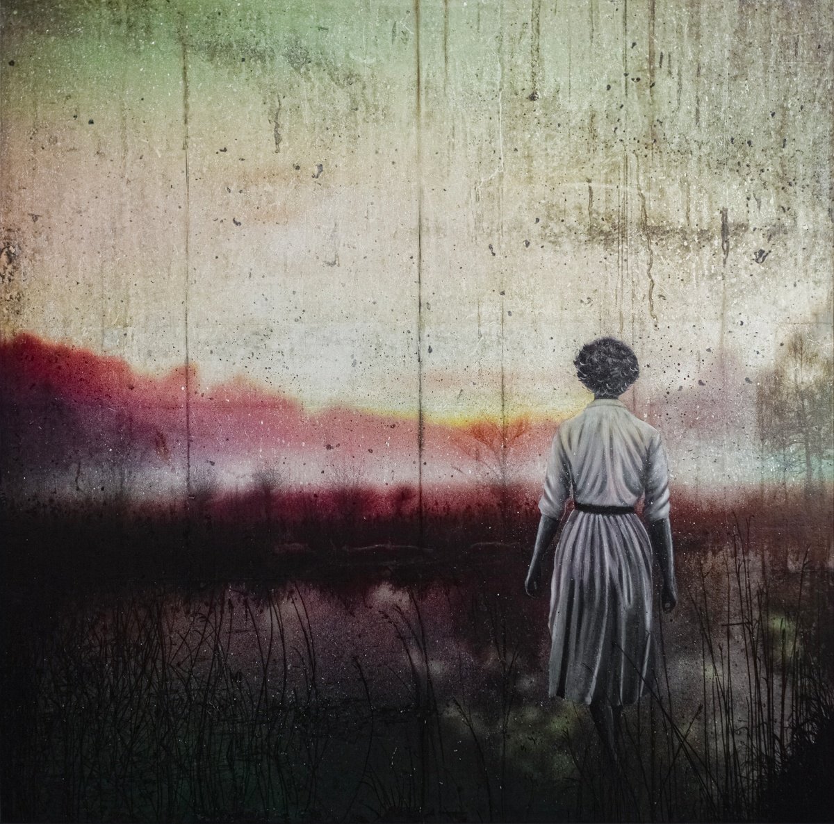 Surrealistic Landscape Painting By Db Waterman, 47 X 47, I