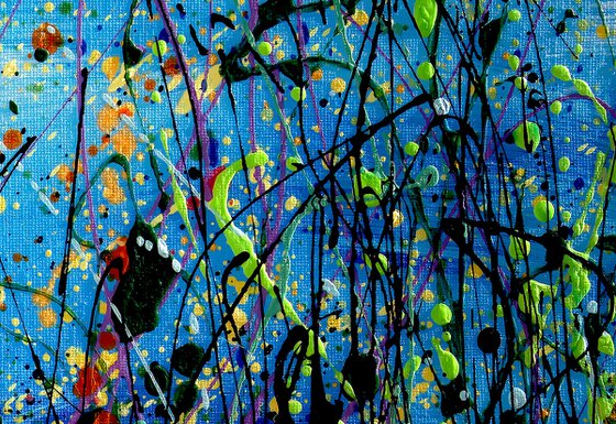 Grass Shimmer Pollock Inspired Original Painting