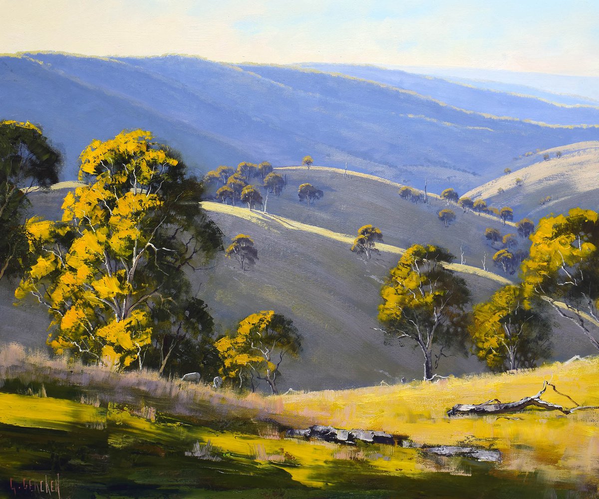 Hill landscape afternoon light by Graham Gercken