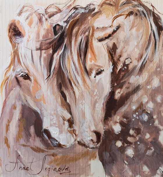 Horse portrait wood, horse lovers