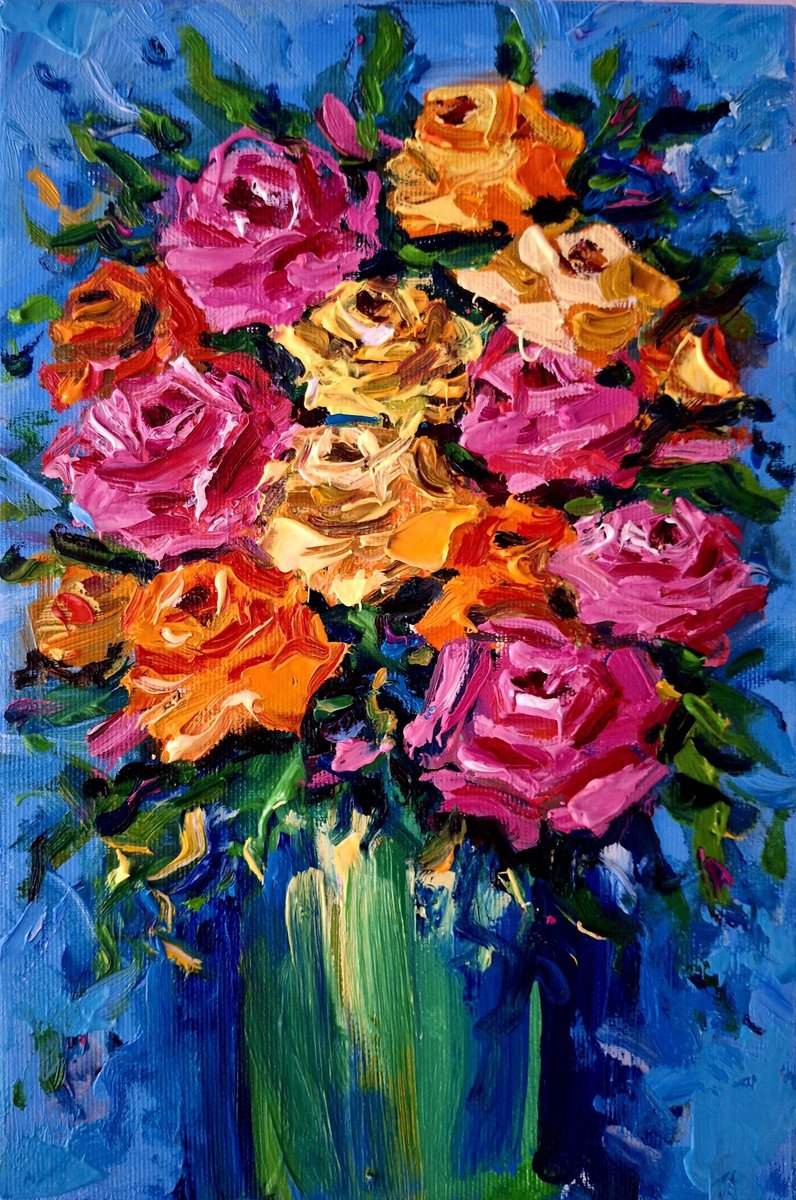 Bouquet with roses by Andrej Ostapchuk