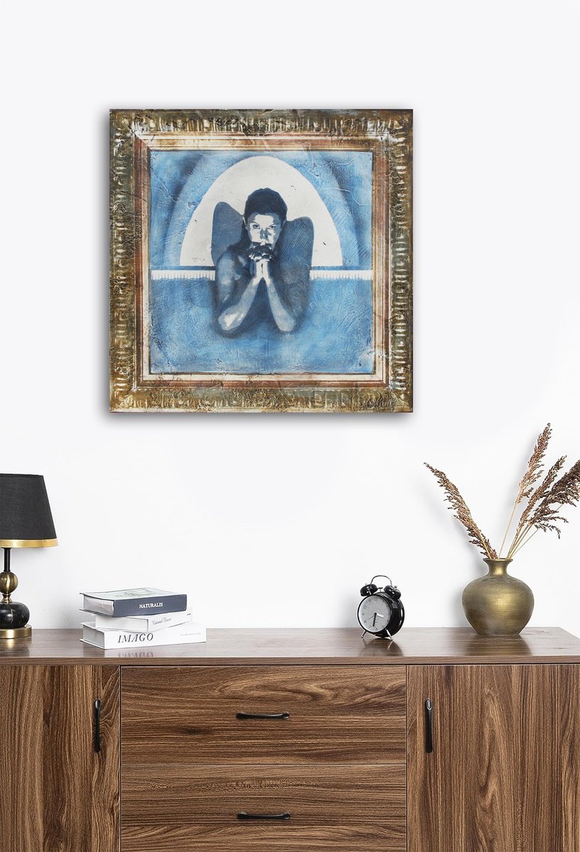 Photorealistic Portrait Painting By Gill Gilberto Borghesi, 24 X 24, Femme Fatale, Original Artwork