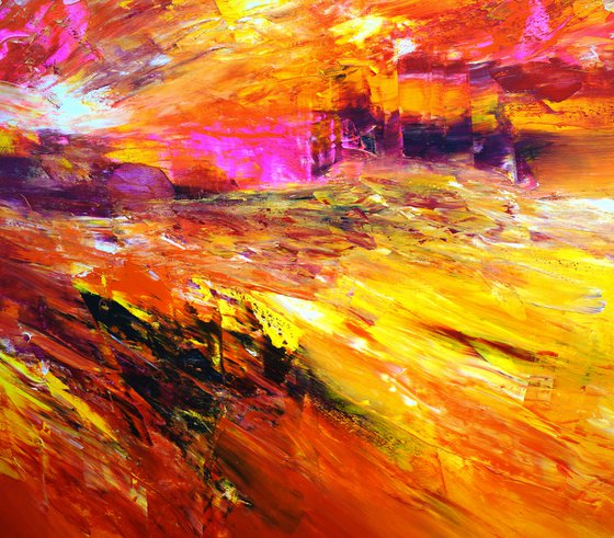 Yellow Red Abstraction XXL 1