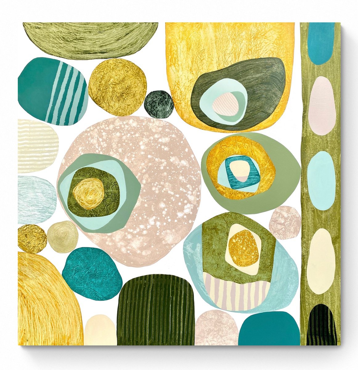 Abstract Acrylic Painting By Cristina Dalla Valentina, 39 X 39, Gatherings 6, Original Artwork