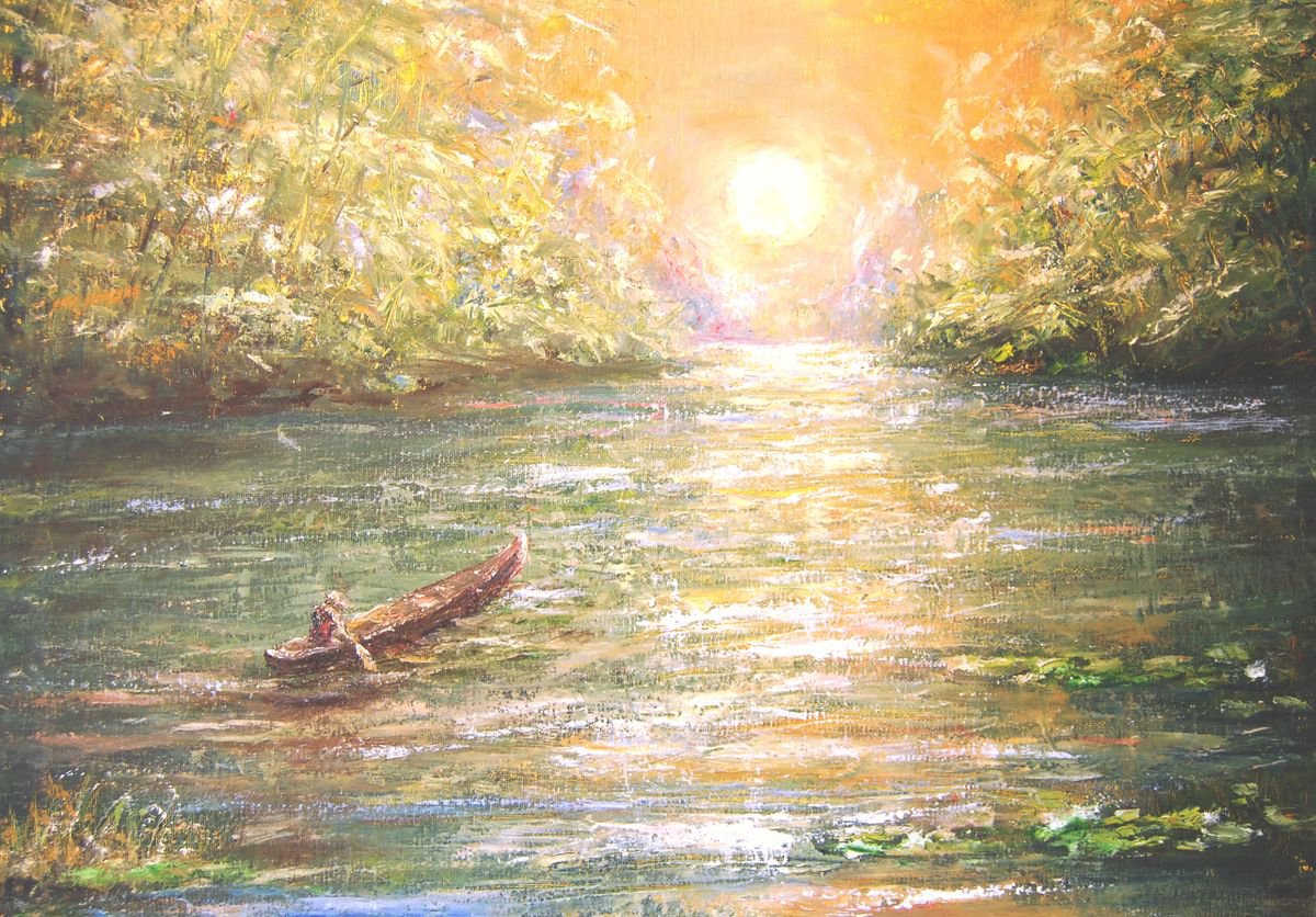 Morning canoe ride by Mikhail  Nikitsenka