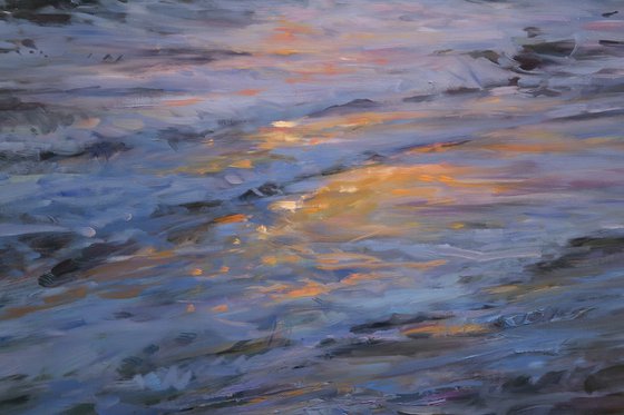 "The sun falling asleep in the waves"