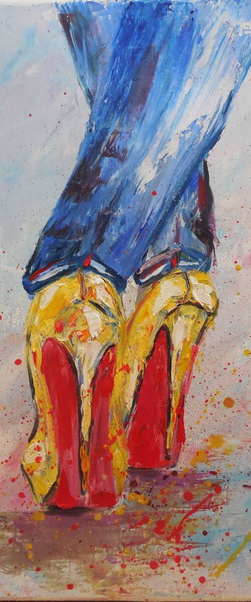 High heeled yellow shoes by Oksana Fedorova