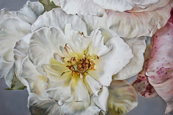 Modern oil painting "Garden roses" 120 * 80 cm