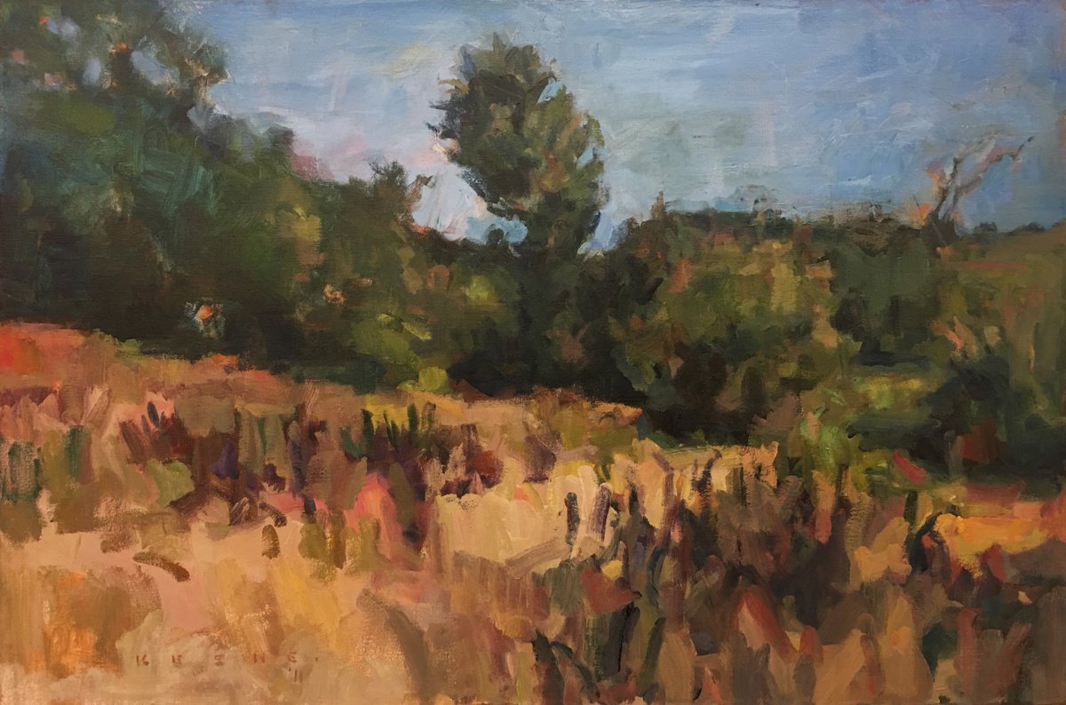 Impressionistic Landscape Oil Painting By Don Keene, 36 X 24, Near Damariscotta, Maine, Midday, Original Artwork