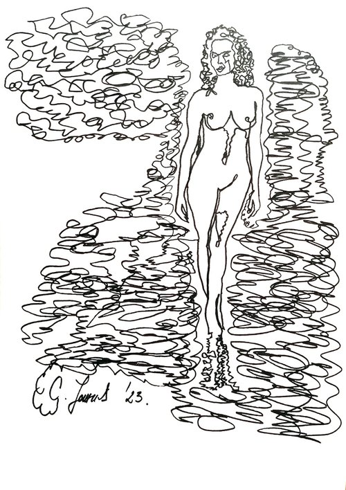 Woman #13 ONE LINE DRAWING BY SANJA JANCIC by Sanja Jancic