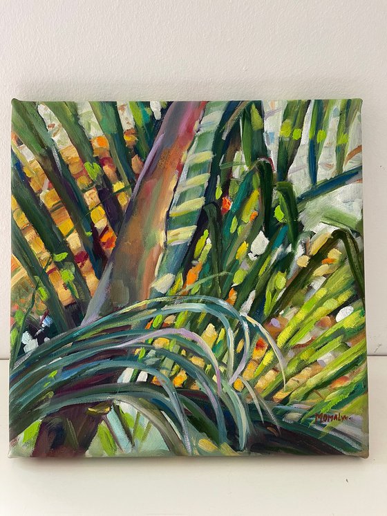 Golden Light Through the Palm