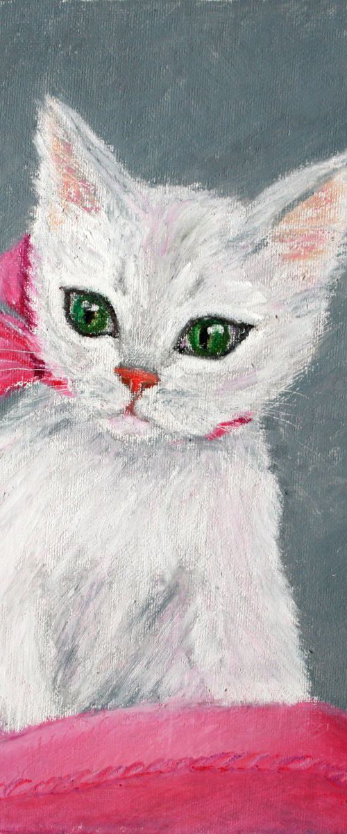 Lovely Kiku. Cat. Kitty /  ORIGINAL PAINTING by Salana Art Gallery