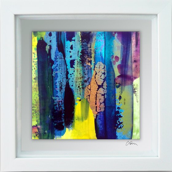 Framed ready to hang original abstract  - Summer colours