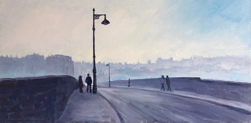 'Crossing The Dean Bridge, Edinburgh on a misty Winters day' by Stephen Howard Harrison