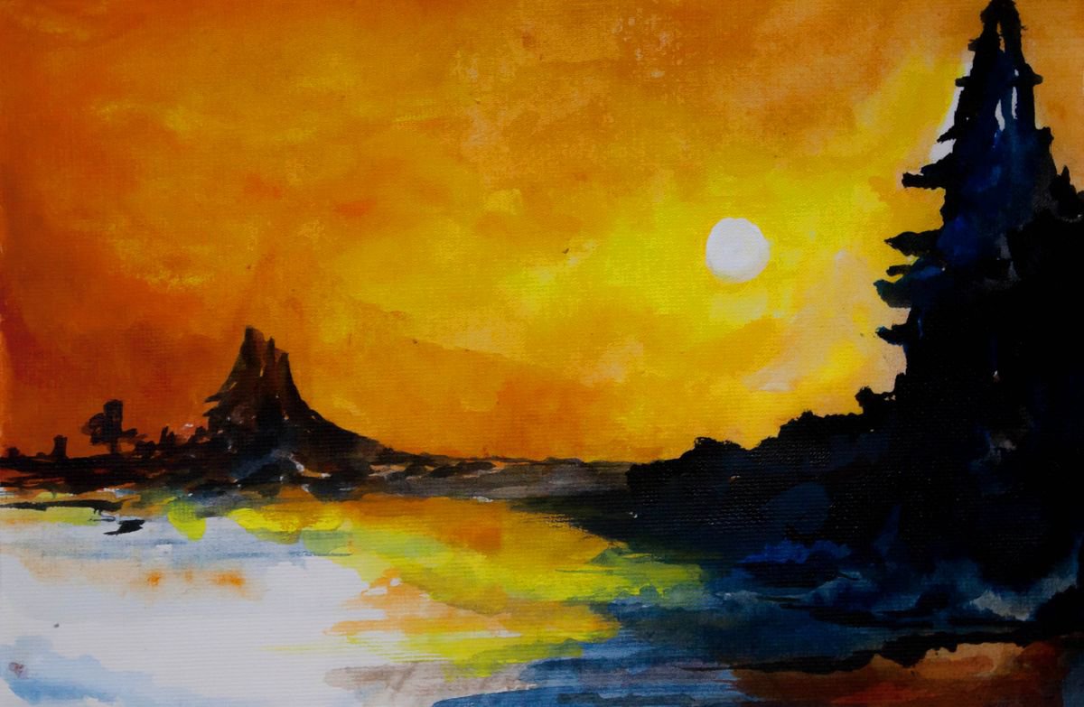 Sunny Night | Original Acrylic Painting by Kashika