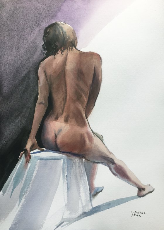 Naked girl. Female figure, nude model.