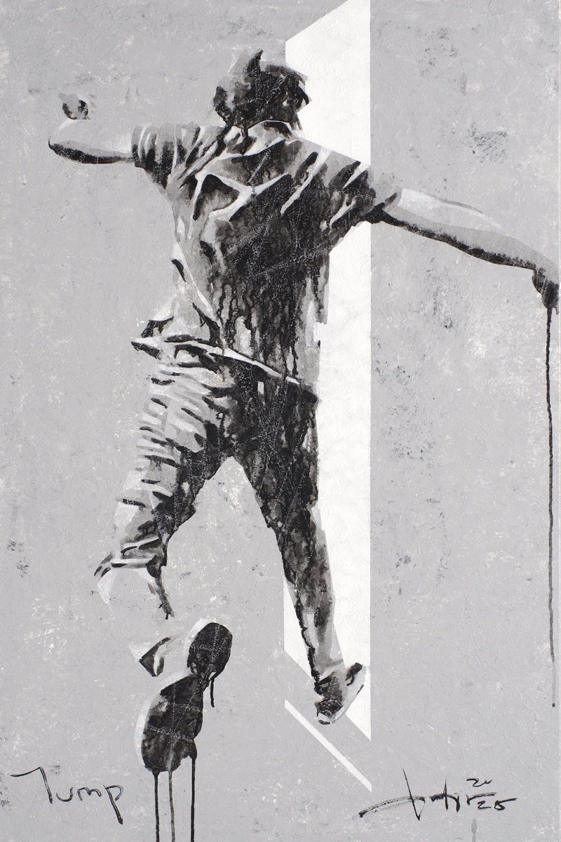 Expressive Portrait Oil Painting By Dmytro Filatov, 31 X 47, Jump2, Original Artwork