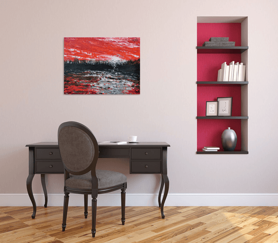 Red abstract landscape