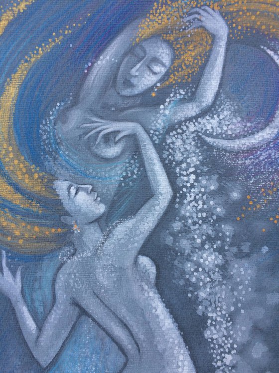Embrace ~ Two Women and the Moon