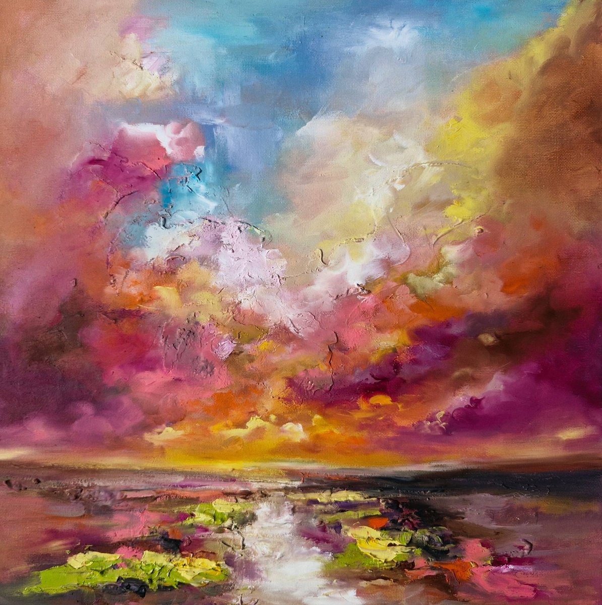 Open Road Ahead By Anna Schofield, 16 X 16, Artwork For Sale On Artfinder