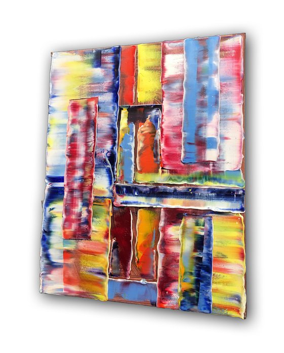 "Fair And Balanced" - FREE USA SHIPPING + Save As A Series - Original PMS Abstract Diptych Oil Paintings On Canvas - 32" x 20"