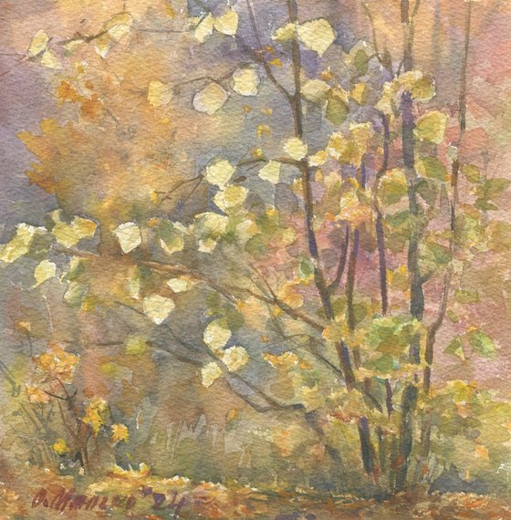 Shining Autumn. Hazel Bush