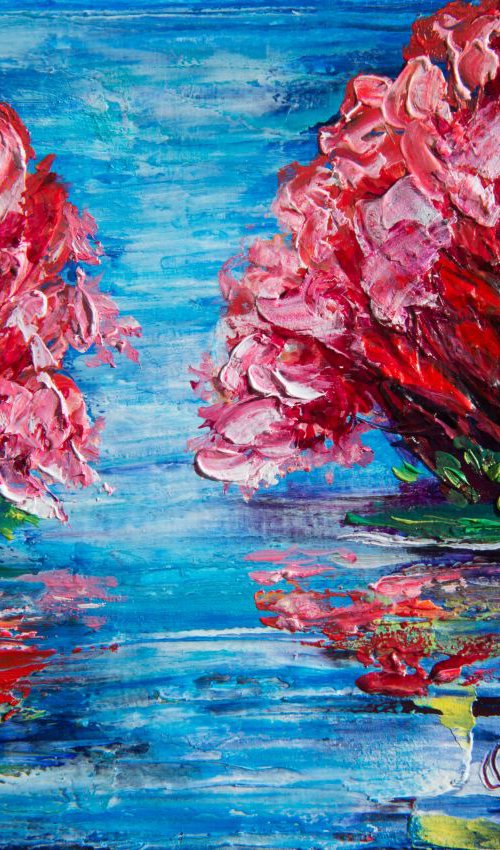Red Trees (7" x 5") by Lena Owens at OLena Art