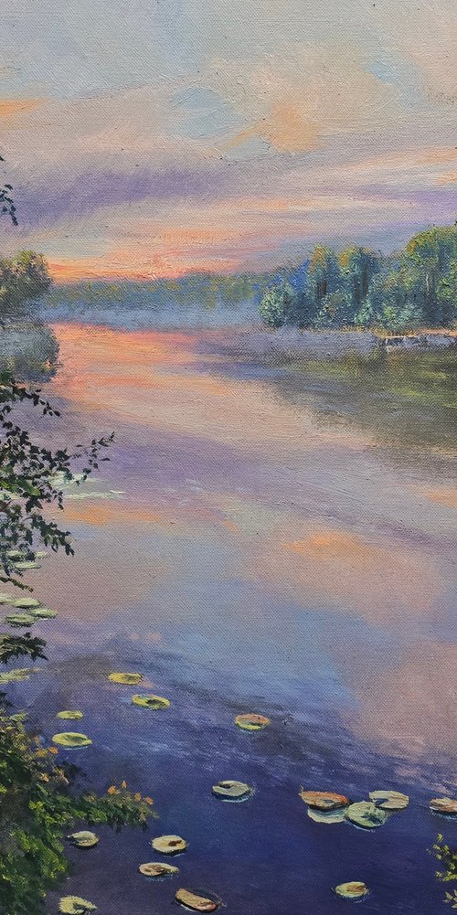 Evening by the Lake by Vladimir Jarmolo