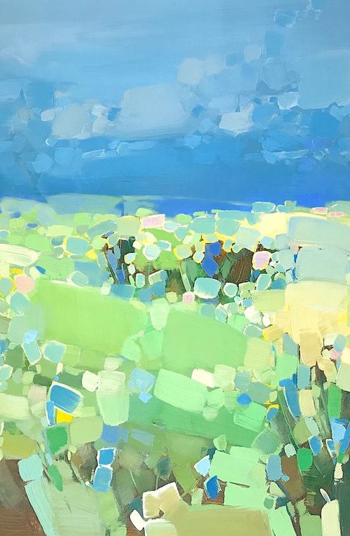 After the Rain, Landscape oil painting, One of a kind, Signed, Handmade artwork by Vahe Yeremyan