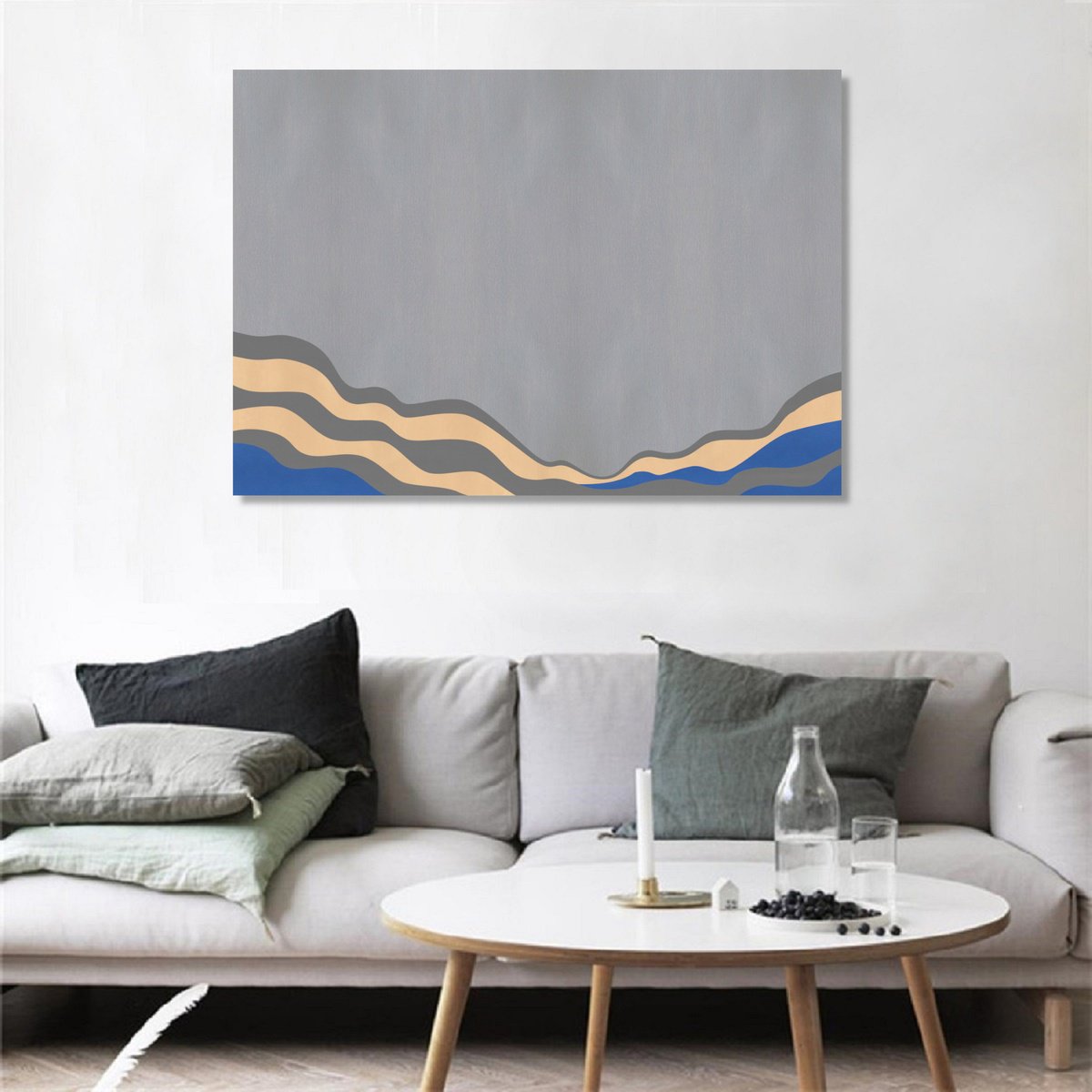 Abstract Landscape Acrylic Painting By Marina Krylova, 35 X 24", Abstract Landscape #35, Original Artwork