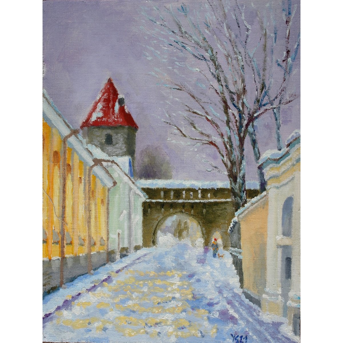 Winter Tallinn, Suur-Kloostri Street by Juri Semjonov