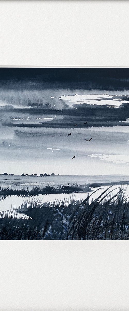 Monochrome Calm After the Storm, Marshes by Teresa Tanner