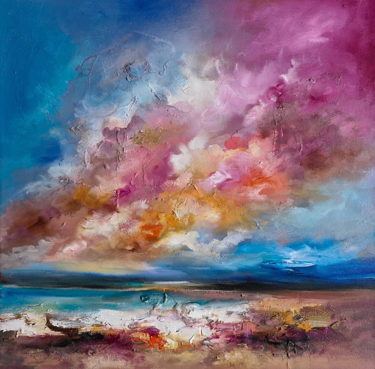 Between Storm And Stillness By Anna Schofield, 16 X 16, Artwork For Sale On Artfinder