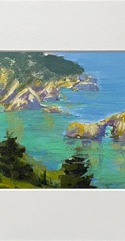 Coastal Cliffs Reflection gouache by Tatyana Fogarty