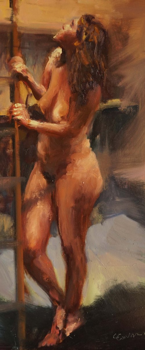 Maud at ladder by Manuel Leonardi