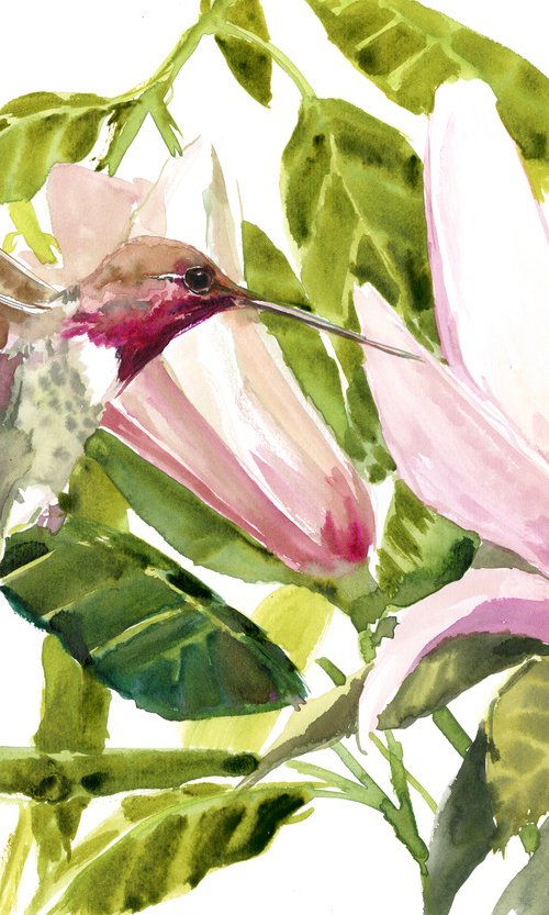 Hummingbird and Magnolia by Suren Nersisyan