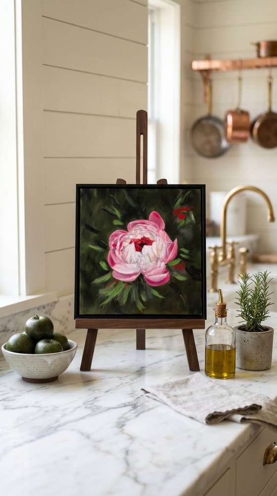 Pink Peony - Hyperrealist Floral Oil Painting