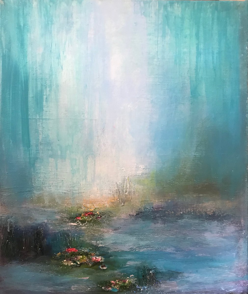 Impressionistic Botanical Acrylic Painting By Henrieta Angel, 20 X 24, Your Sweet Kisses, Original Artwork