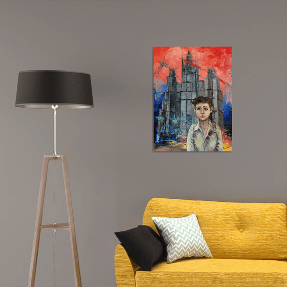 Boy in the big city  60x80cm