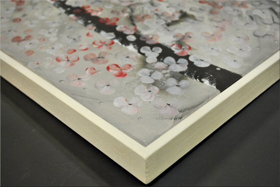 Hundred Wishes  acrylic abstract painting cherry blossoms nature painting framed canvas wall art