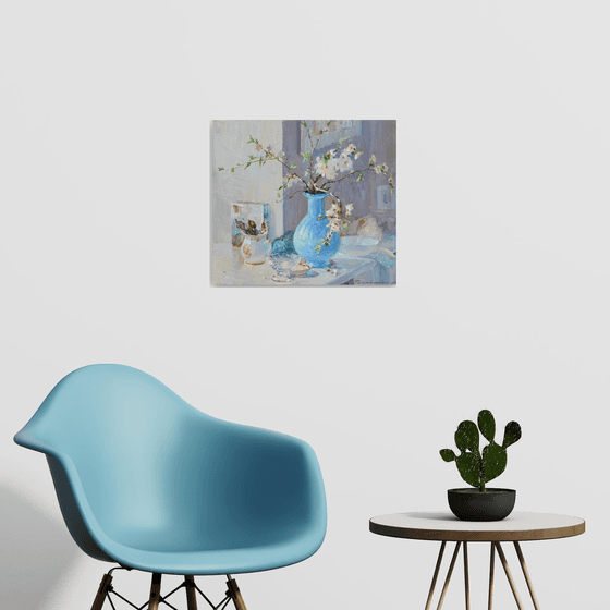 Still life with a blue vase