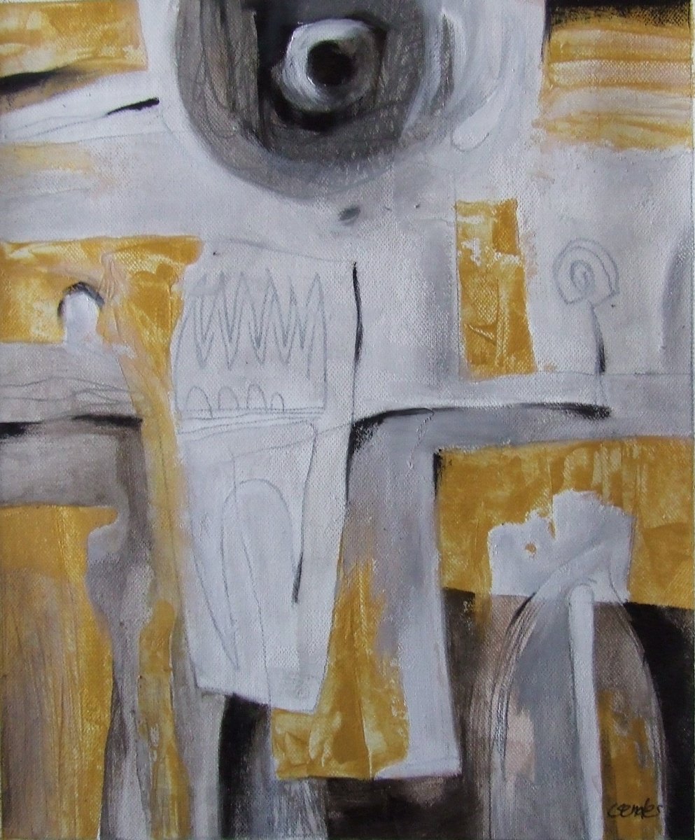 Abstract Oil Painting By Csaba Csendes, 10 X 13, Valaszi?t Ii., Original Artwork